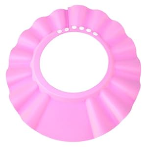 HOOYEE Safe Shampoo Shower Bathing Protection Bath Cap Soft Adjustable Visor Hat for Toddler, Baby, Kids, Children (pink…