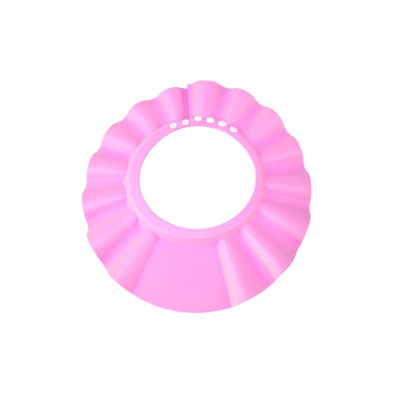 HOOYEE Safe Shampoo Shower Bathing Protection Bath Cap Soft Adjustable Visor Hat for Toddler, Baby, Kids, Children (pink…