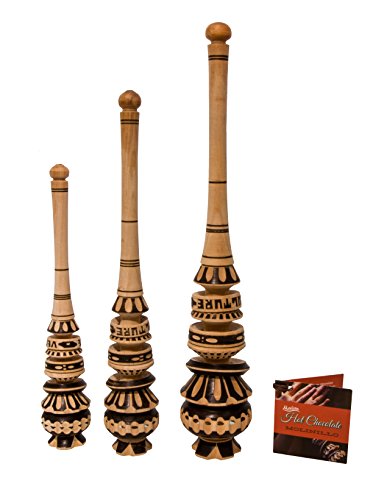 Verve Culture Authentic Artisanal Mexican Molinillo Hot Chocolate Frother Kit, 14.5" Inch - Large