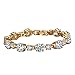 Forcolor Gold-Plated Sparkling White Cubic Zirconia Tennis Bracelet 7''