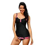 Minisoya Women Floral Printed Bikini Set Bathing Suit Tankini Swimming Costumes Two Piece Swimwear Beach Suit
