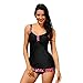 Minisoya Women Floral Printed Bikini Set Bathing Suit Tankini Swimming Costumes Two Piece Swimwear Beach Suit