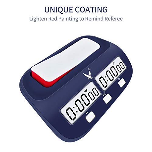 LEAP Chess Clock Fide Approved Digital Chess Timer Professional for Board Games Timer no Alarm Function (Official Store) Blue