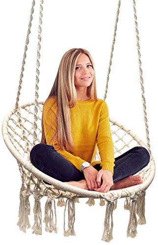 Sorbus Hammock Chair Macrame Swing, 265 Pound Capacity, Perfect for Indoor/Outdoor Home, Patio, Deck, Yard, Garden (Renewed)