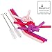 6 Pack Pink & Purple Reuseable Long drink drinking Silicone Straws & 2 Cleaning Brushes