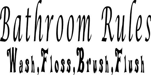 Bathroom restroom qoute wall decal Bathroom rules brush floss wash flush removable Home decor Vinyl Wall Art