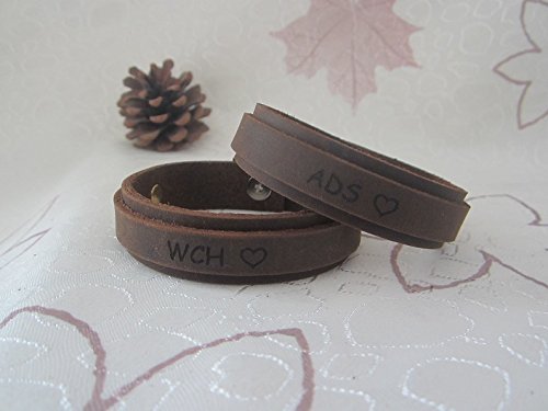 engraved couple bracelets leather