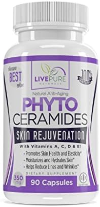 Phytoceramides 350 mg - 90 capsules - Powerful Skin Care Supplement with Vitamin A, C, D &amp; E - 100% Natural &amp; Safe - Non GMO - Gluten Free - Get Radient Skin Naturally
