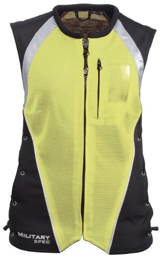 Joe Rocket Mens Perforated Military Textile Spec Vest Yellow/Black/Silver Small/Medium S/M