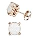 LOYALLOOK Stainless Steel Round Cut Created Opal Stud Earring for Women 7MM Rose Gold Tone Gold Tone
