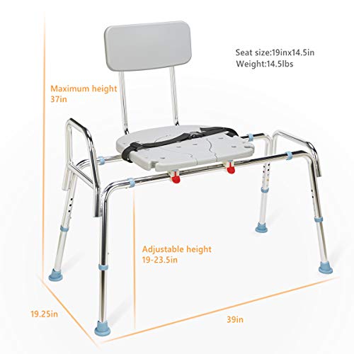 image for OasisSpace Heavy Duty Sliding Bathtub Transfer Bench 400 lbs, Shower C