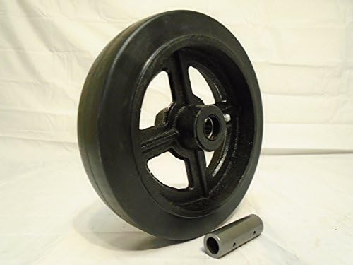 8"x2" Rubber on Steel Hub with Roller Bearing & 1/2" Bushing, Support 600 lbs Each(1), Perfect for Medical, Machine Shops, Manufacturing, Warehouses, DIY Projects