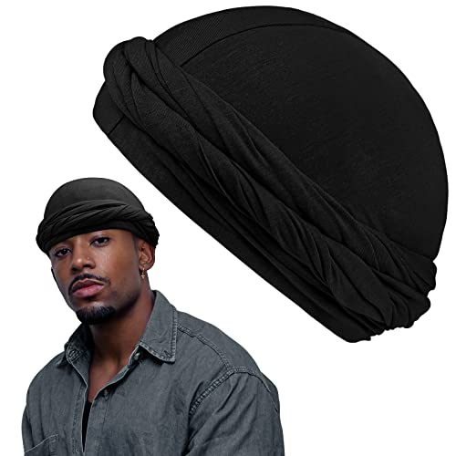 Halo Turban Head Wraps Satin Lined for Men, PRE-TIED Head Scarf