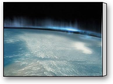 PrettyLee Custom Modern Wall Art Home Decor Canvas Prints Aurora Borealis From Space 16 X 12 Inch
