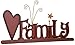 Your Hearts Delight Family Wooden Word Sign with Base, 12 by 5-1/2-Inch
