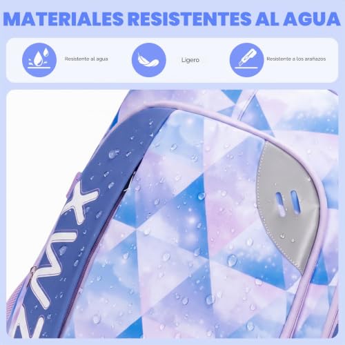 Amythe School Backpack Teenager Girl 46L, Grand Backpack School Girl Waterproof and Lightweight for Youth Girl, Light Blue