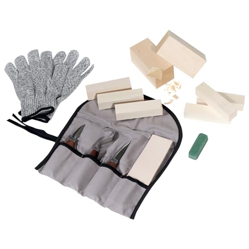 Trademark Innovations Wood Carving Tools Set, Wood Whittling Kit for Beginners,…