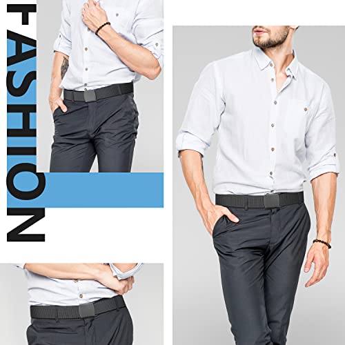 LXMY Work Belts for Men,Belts for Men,Adjustable Nylon Fabric Belt,No Metal Buckle, Fast Pass Through the Airport Security,Suitable for Anywhere