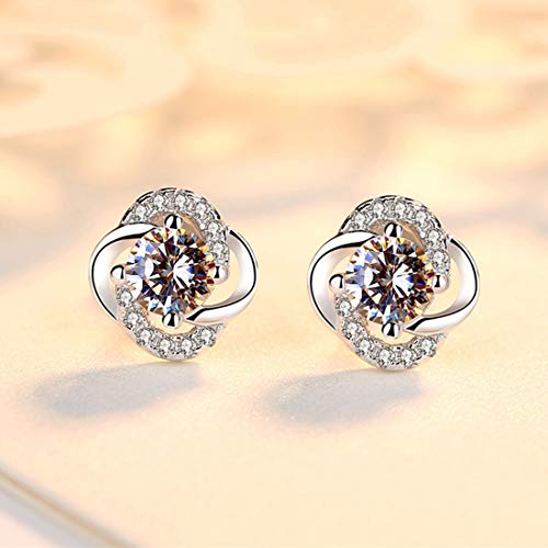Women\'s Stud Earrings Set, CICINIO 6 Pairs CZ Earrings 925 Sterling Silver Hypoallergenic Round Cubic Zirconia Ear Stud Set