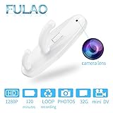 FULAO Spy Clothes Hook Cam Full HD Covert 1280p Recorder Camera White