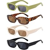 Tskestvy 4 Pieces Retro Sunglasses Vintage Sunglasses Small  display picture 2