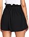 ROMWE Women's Casual Elastic Waist Summer Shorts Jersey Walking Shorts Black S