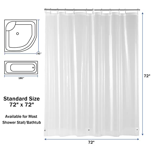 downluxe Waterproof Clear Shower Curtain Liner PEVA Lightweight
