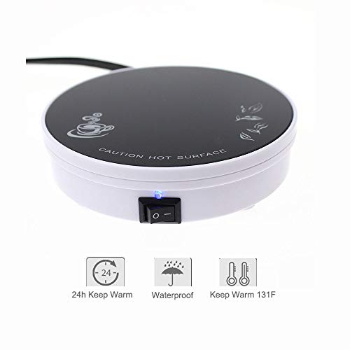 Coffee Mug Warmer, 25W Desktop Beverage Warmer, Electric Coffee Warmer, Glass Heating Plate (Up To 131F/55C), Best Gift for Coffee Lovers, For Coffee, Tea, Hot Cocoa, Candle Wax