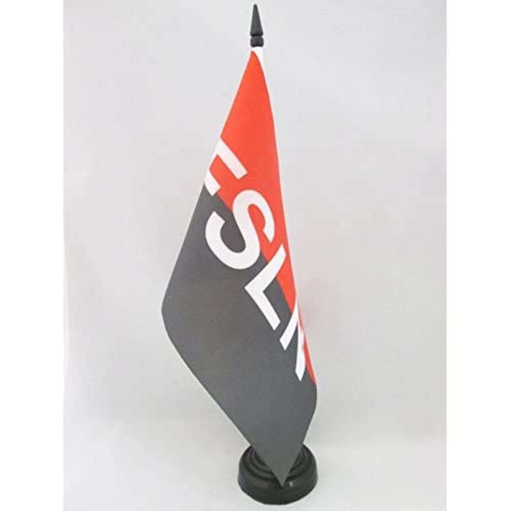 AZ FLAG Sandinista National Liberation Front of Nicaragua Table Flag 5'' x 8'' - FSLN Office Decoration 100% Polyester 21 x 14 cm - Mini Desk Flag with Pole and Black Plastic Base