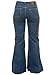 Run & Fly Ladies 60's 70's Disco Retro Vintage Blue Stretch Hippy Wide Leg Bell Bottoms Super Flares