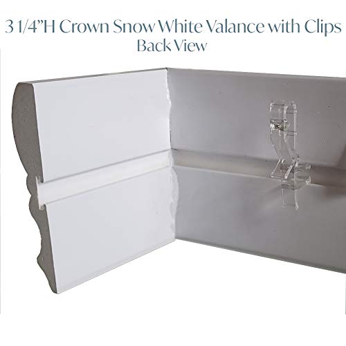 TailorView, Faux Wood Crown Valance for Horizontal (Venetian) Window Blinds, Snow White, Inside or Outside Mount, 8 1/2" L - 24" L - Thumbnail 3