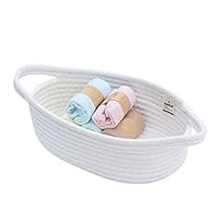 ICEBLUE HD White Storage Basket 100% Natural Cotton Rope Storage Boxes Toy Bins Childrens Room Decor