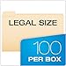 Pendaflex Essentials File Folders, 1/5 Cut, Top Tab, Legal, Manila, 100 Per Box,( 753 1/5)