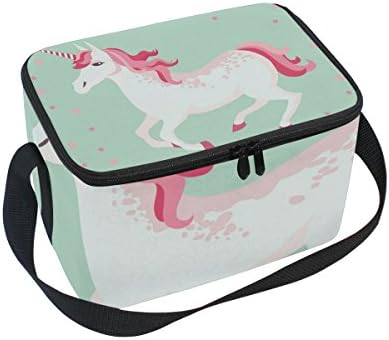 ALIREA Unicorn Insulated Lunch Box Bag Cooler Reusable Tote Bag with Adjustable Shoulder Strap for Women Men