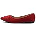 Ollio Women's Shoe Ballet Dress Faux Suede Pleated Pointed Toe Flat