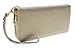 PROYA Women's Double Zip Around PVC Leather Wristlet Clutch Organizer Wallet, BLACK