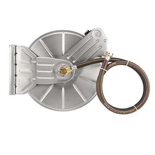 Giraffe Tools Stainless Steel Hose Reel, Wall/Floor Mounted Decorative
