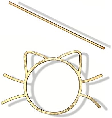 Tubicu Ladies Geometric Meow Cat Pierced Hair Clip Cute Metallic Slide Comb Hairpin Shawl Pin Brooch Styling Ponytail Holder Bun Maker