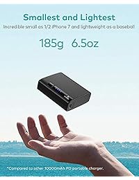 Xcentz Portable Charger 10000mAh El más pequeño y liviano con 18W Power Delivery & QC 3.0, USB C Power Bank Carga rápida para iPhone XS   XR   X   8, Galaxy S8   S9, Pixel 3   3XL, iPad Pro 2018, interruptor de Nintendo