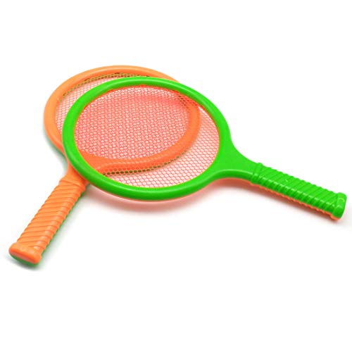 Children Kids Play Game Plastic Tennis Racket Sports Toy 2 Rackets Set - Thumbnail 3