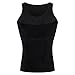 Jiao Miao Mens Waist Body Shaper Vest T-Shirt Tank Tops,T001-Black-XXL