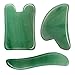 AHIER 3 Pack Jade Scraping Massage Tool, Natural Jade Message Board for Face and Body, Facial Lifting Tool for Lift The Skin, Relax Muscles, Relieve Stress (Green)