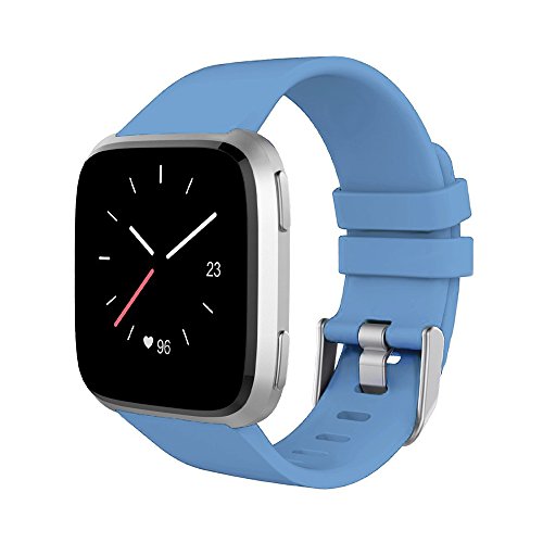 Greatwelly for Fitbit Versa Bands Women Men,Replacement Wristbands for Fitbit Versa, Accessory Strap for Fitbit Smartwatch, Small Large Slate, Large (6.5''-8.7'')