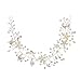 SWEETV Bridal Headband Wedding Headpiece for Bride Hair Accessories for Wedding Hair Pieces Crystal Pearl Hair Vine Sliver