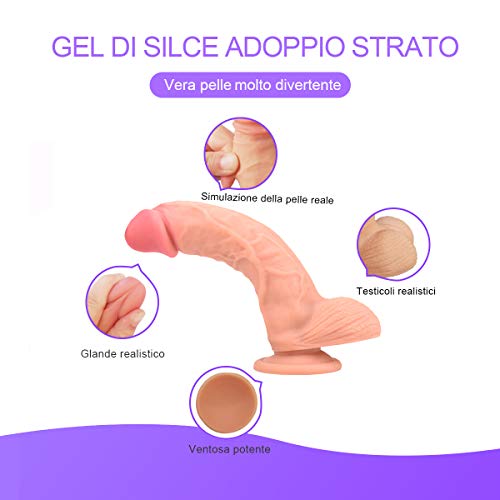 Massaggiatore in Silicone Pulito, Morbido ed Affidabile, con Ventosa Resistente, 20 cm