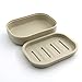 UVIVIU Plastic Soap Dish, Container, Keeps Soap Dry,Easy Cleaning,Drain, Khaki