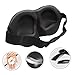 Sleep Mask- Contoured & Comfortable Eye Mask for Sleeping & Free Ear Plugs Carry Pouch. Lightweight 3D Blindfold - For Nap Travel Meditation Shift Work by IB-SOUND