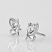 Women White Gold Plated Round Clear Cubic Zirconia Heart Shaped Butterfly Earring Hypoallergenic Ear Stud
