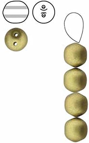Olivine Metalic Matte 20 Czech Glass Dobble 2 Hole Druk 8mm Round