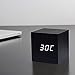 Zeekoo Wooden LED Digital Alarm Clock, Displays Time Date and Temperature, Cube USB/3AAA Battery Powered Sound Control Desk Alarm Clock for Kid, Home, Office, Daily Life, Heavy Sleepers … (Black-1)